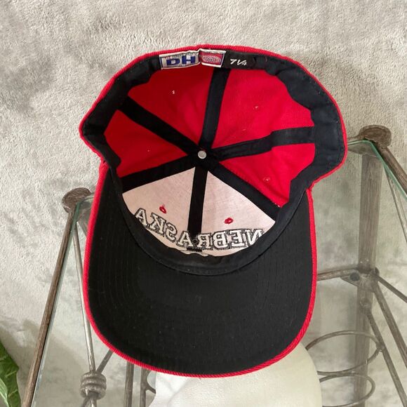 Nebraska Huskers Hat Fitted Mens 7 1/4 embroidered DH Zephya Logo cap hat - Picture 6 of 6